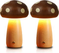 2pk Rechargeable LED Wood Mushroom  Table Lamp