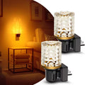 Amber LED Night Light Plug-In, Dimmable Nightlight with Light Sensor, 0-100LM for Hallway, Bathroom, Bedroom (2-Pack)