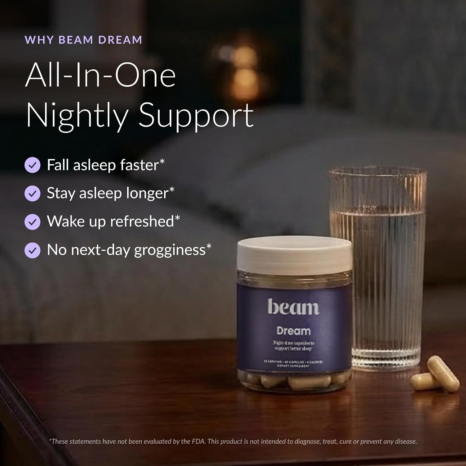 Dream Sleep Capsules – Melatonin Sleep Aid for Adults with Magnesium, L-Theanine, Reishi Mushroom & Apigenin, Sleep Supplement for Deep Sleep, Natural Sleep Aids, Sleep Pills, 30 Servings