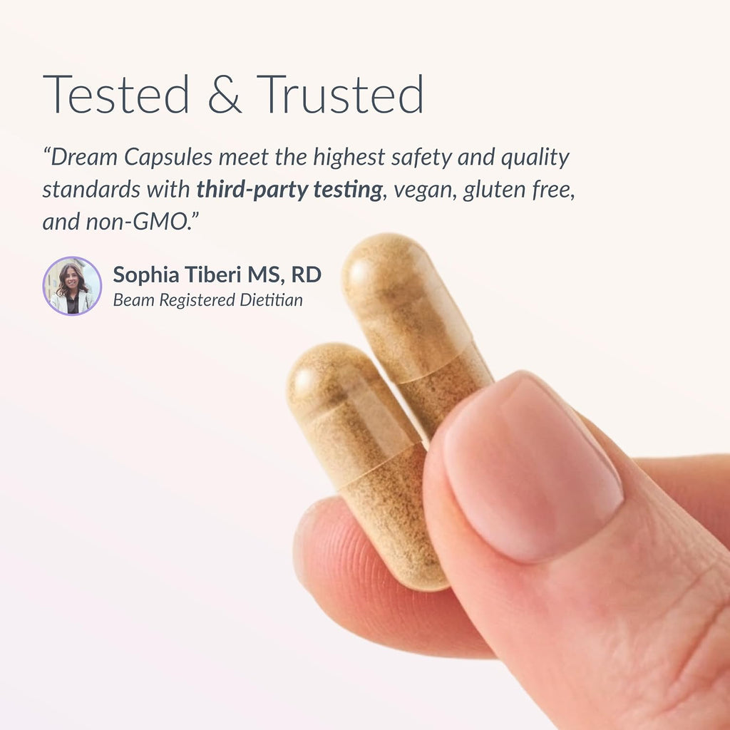 Dream Sleep Capsules – Melatonin Sleep Aid for Adults with Magnesium, L-Theanine, Reishi Mushroom & Apigenin, Sleep Supplement for Deep Sleep, Natural Sleep Aids, Sleep Pills, 30 Servings