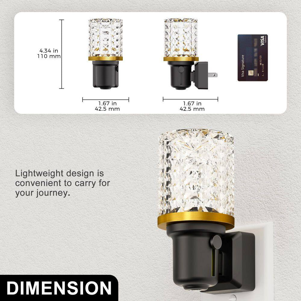 Amber LED Night Light Plug-In, Dimmable Nightlight with Light Sensor, 0-100LM for Hallway, Bathroom, Bedroom (2-Pack)